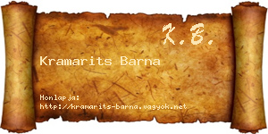 Kramarits Barna névjegykártya
